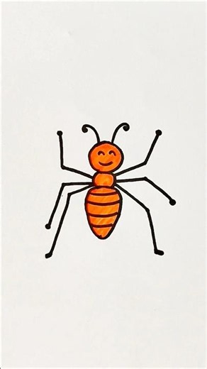 How to Draw an Ant Easy Step-by-Step 🐜 #art #drawing