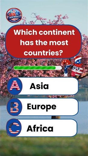 Which continent has the most countries? #usaquiz #didyouknow