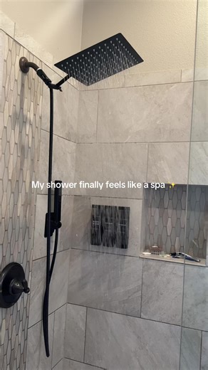 This high-pressure rain shower head makes low water pressure feel powerful and spa-level. 💦 #showerhead #rainshower #highpressureshower #bathroomupgrade #bathroommusthaves high pressure shower head rainfall shower head rain shower head with handheld shower head for low water pressure modern shower head bathroom shower upgrade shower head powerful shower head bathroom remodel upgrade handheld shower head with hose