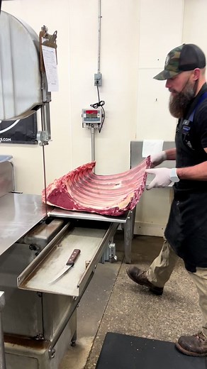 Cutting Bison Short Ribs 🔪🦬 #foryou #fyp #fypシ #bison #butchering #video #viral #trending #foryou #fyp #bbq #meat #thebeardedbutchers #youtube #butcher