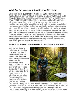 Environmental Quantitative Methods Worksheet for Sub-Plan & Homework
