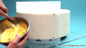New Fleur De Lis stencils from Evil Cake Genius! Watch the Video then see the finished Wedding Cake & Shop Here: http://evilcakegenius.com/index.php/fleur-de-lis-cake-stencils/ | Gateaux, Inc
