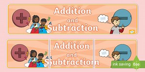 Addition and Subtraction Display Banner