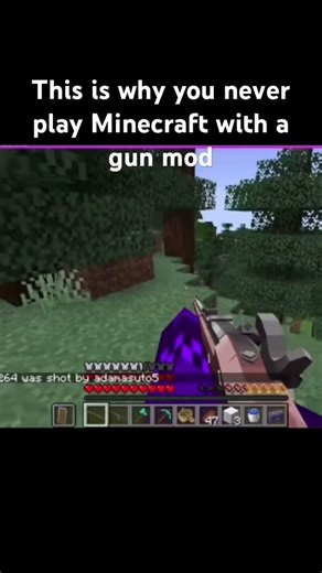 Minecraft with a gun mod is TERRIFYING #minecraft #funny #minecraftmanhunt #minecraftmods