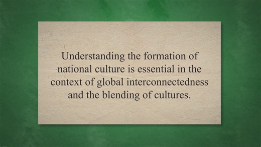 Formation of national culture