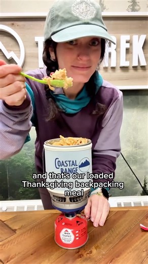 The Trek on Instagram: "Thanksgiving is around the corner, which means it’s time to whip together some backpacking meal abominations! For this recipe, you’ll need: - instant mashed potatoes - stovetop stuffing - instant gravy - crispy fried onions - craisins - cheese (optional) To really make your life easy, I’d recommend combining all dry ingredients and topping with the fried onions and craisins after the fact. So if you’re on trail this Thanksgiving and are looking for an easy way to squish a