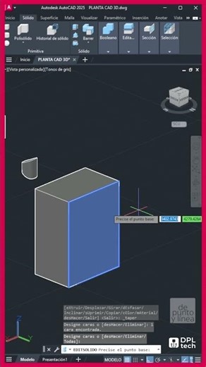 CAD 82 - How to Tilt Faces in AutoCAD 3D (Spanish) | Basic AutoCAD Course