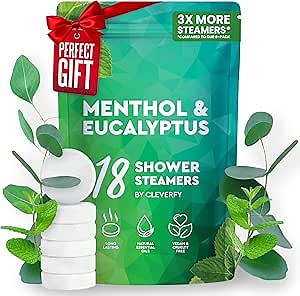 Cleverfy Eucalyptus Shower Steamers Aromatherapy - Easter Basket Stuffers for Teens and Adults - Easter Gifts for Women and Men, Girls and Boys - 18 Tablets