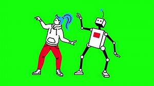 Cute Girl Robot Dancing Cartoon Green Stock Footage Video (100% Royalty-free) 3809462245 | Shutterstock