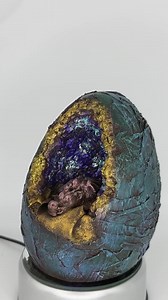 Handmade Blue Dragon Egg Gift with Pink Dragon