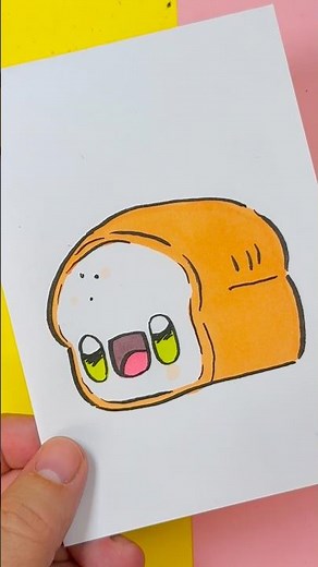 How to draw kawaii bread step by step