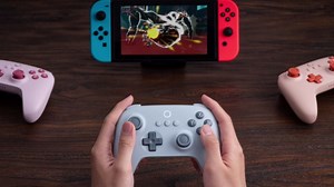 8Bitdo Ultimate C Bluetooth Controller for Switch with 6-axis Motion Control and Rumble Vibration (Pink)