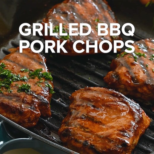 These BBQ Pork Chops are juicy, flavorful, and so easy to make! Grilled to perfection and brushed with sweet, smoky barbecue sauce. 👏 RECIPE- https://therecipecritic.com/bbq-pork-chops/ | The Recipe Critic