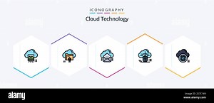 Cloud Technology 25 FilledLine icon pack including connected. mouse. cloud. message. email Stock Vector Image & Art - Alamy