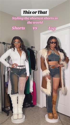 MORGAN ANN 🤍 Fashion + Style | This or That: Styling the shortest shorts in the world 💙 which one is your favorite one? . . . #micro #microminishorts #minishorts... | Instagram