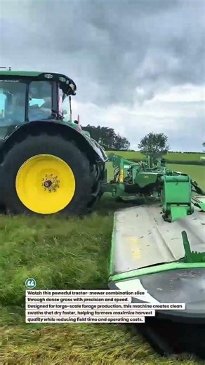 Mega Mower in Action: High-Speed Hay Harvesting! #FarmTech #HayMaking #JohnDeere