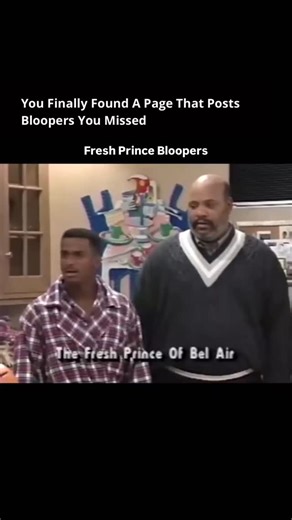 Bloopers You Missed on Instagram: "Follow @bloopersyoumissed for more behind the scenes! 🍿🎬 The Fresh Prince of Bel-Air bloopers capture the infectious energy and chemistry that made the show a classic. Will Smith’s improvisational style often led to unexpected ad-libs and fourth-wall breaks that caught the rest of the cast off guard. Many takes fell apart due to Uncle Phil’s powerful reactions, Carlton’s exaggerated expressions, or Will’s playful commentary mid-scene. These behind-the-scenes