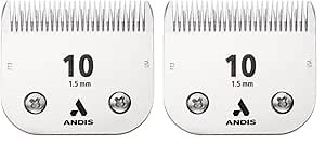 Andis – 64315, Ceramic Edge Detachable Pet Clipper Blade – Carbon-Infused Steel with Sharp Cutting Tech, Runs Cooler & Stays Sharper, Resists Rust & Heat, Size-10 - Fits AG, AGC & BDC Series, Chrome