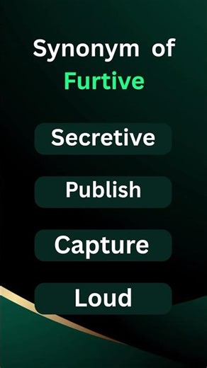 "Furtive Meaning Quiz | Do You Know the Answer?"understanding English language #shorts #shortsfeed