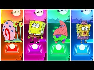 Sandy Cheeks Exe 🆚 Plankton Exe 🆚 Spongebob Exe 🆚 Spongebob 🎶 Tiles Hop