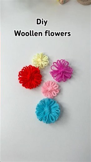 Diy handmade woollen flowers #artandcraft #shorts#youtube