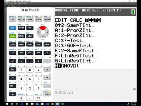 ANOVA with the TI 84