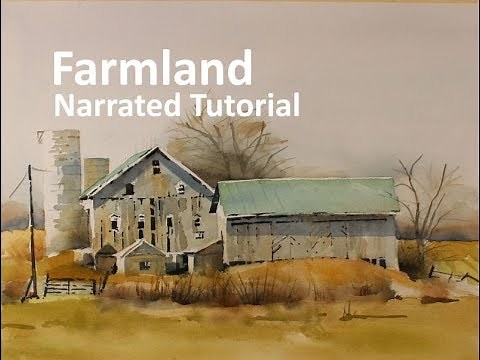 Transparent Watercolor Narrated Tutorial: Farmland
