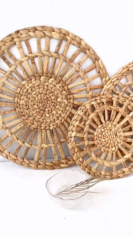 Set of 3 Water Hyacinth Wall Baskets: Boho Woven Wall Decor - Etsy