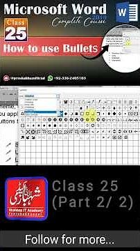 Class 25 | Part 02 | How to use Bullets in Ms word | Microsoft Word 2019 Complete Course