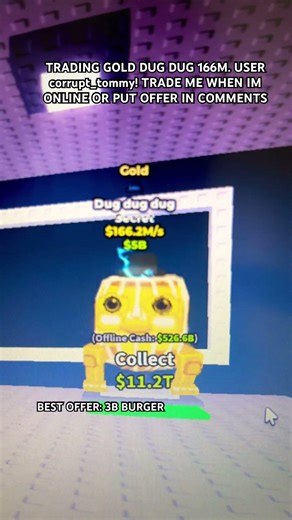 TRADING DUG DUG GOLD 166M. #sab #funny #roblox