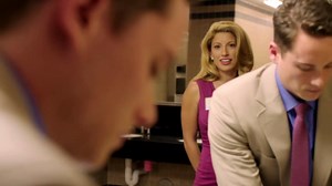 Jodi Arias (Tania Raymonde) and Travis Alexander (Jesse Lee Soffer) meet in Lifetime movie