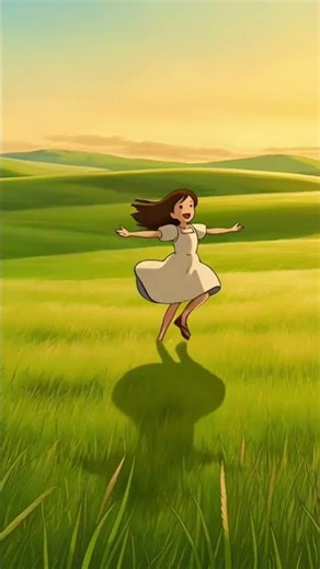 Peaceful Flower Field Running 🌸 Relaxing Nature Animation | Ghibli Style