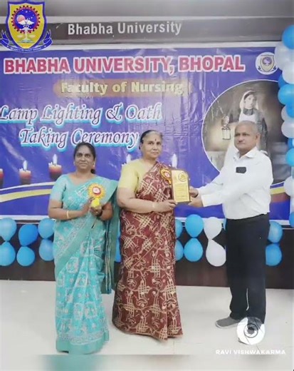 Lamp lighting ceremony faculty of nursing Bhabha University Bhopal.