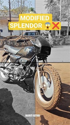 Splendor bs6 modified big tyre #viralvideo #automobile #modified