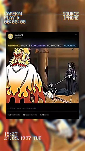 Rengoku vs Kokushibo… Protecting Muichiro 😳🔥 #Shorts #DemonSlayer