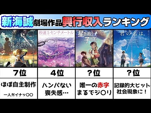 【新海誠監督】劇場作品の興行収入ランキング【全7作】【新海誠映画】