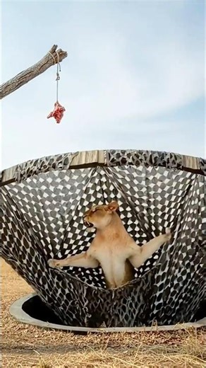 Hungry Lioness Trapped! 🦁⚠️ #Lioness #Trap #Wild