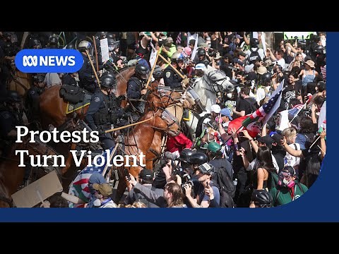 Anti-Trump protests turn violent across US as LA descends into chaos | ABC NEWS