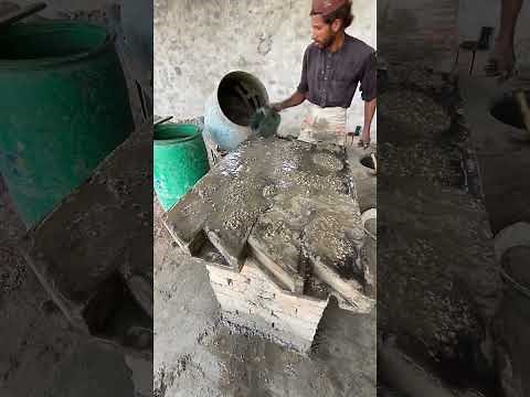 "Manual Cement Tile Making Process – Traditional Craftsmanship in Action"