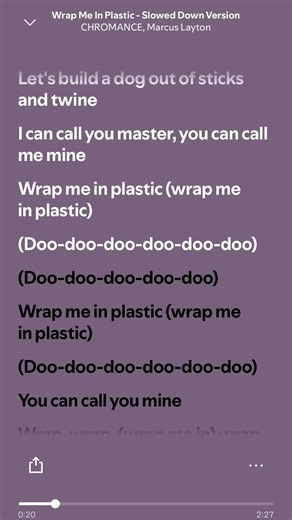 CHROMANCE, Marcus Layton - Wrap Me In Plastic - Slowed Down Version (Lyrics) #spotify #popular