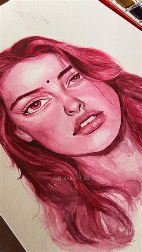 Monochrome watercolour portrait in offline class