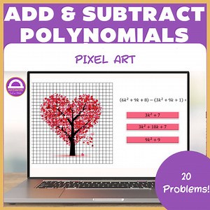 Adding and Subtracting Polynomials Pixel Art Activity