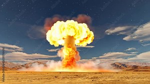 Nuclear Explosion Animation Stock Video