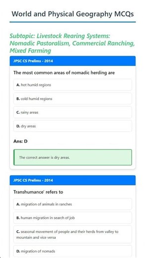 Livestock Rearing Systems: Nomadic Pastoralism, Commercial Ranching, Mixed Farming