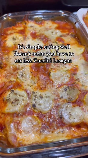 Zucchini Lasagne 📍First save this post so you can come back to it for quick easy in minutes meals. Ingredients: - 2-3 medium zucchinis, thinly sliced - Arugula or Spinach - 1 cup marinara sauce (optional) I use tomato sauce - 1 cup shredded cheese (mozzarella, cheddar, or a blend) - 1/2 cup grated Parmesan cheese - two egg white wraps (optional) - 1 clove garlic, minced (optional) - 1 teaspoon dried Italian herbs (oregano, basil, thyme) - Salt and pepper to taste - Olive oil Instructions: Prehe