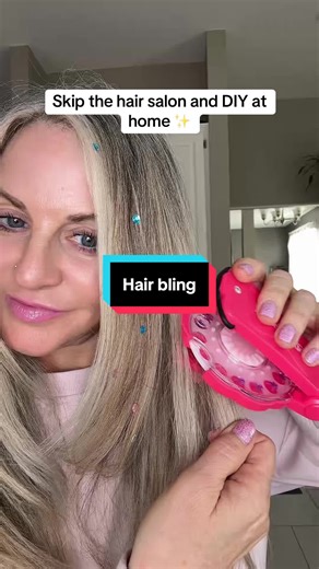 Bling Machine with 12 sheets of gem stickers for your hair, Easter, Valentine’s Day, prom, Easter basket, birthday gift, party, so many fun uses. #blinghair #blingeffect #bling #blingbling