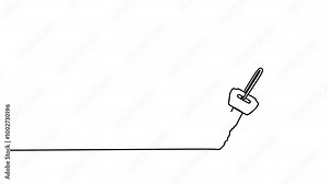 animation of a continuous key drawing with one line.
