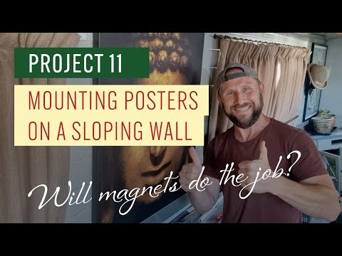Mounting posters on a sloping wall. Will magnets do the job?