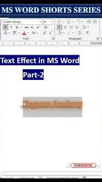 Day-17 | Text Effect in Word | Part-2 | MS Word Series #Word #msword #eleganceacademy #text