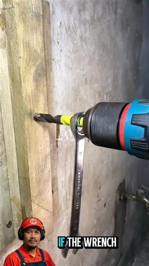 Genius Hack: Drill Perfect Holes with a Wrench #wrench #drill